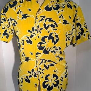 Men's Yellow Floral Casual Button Down Shirt